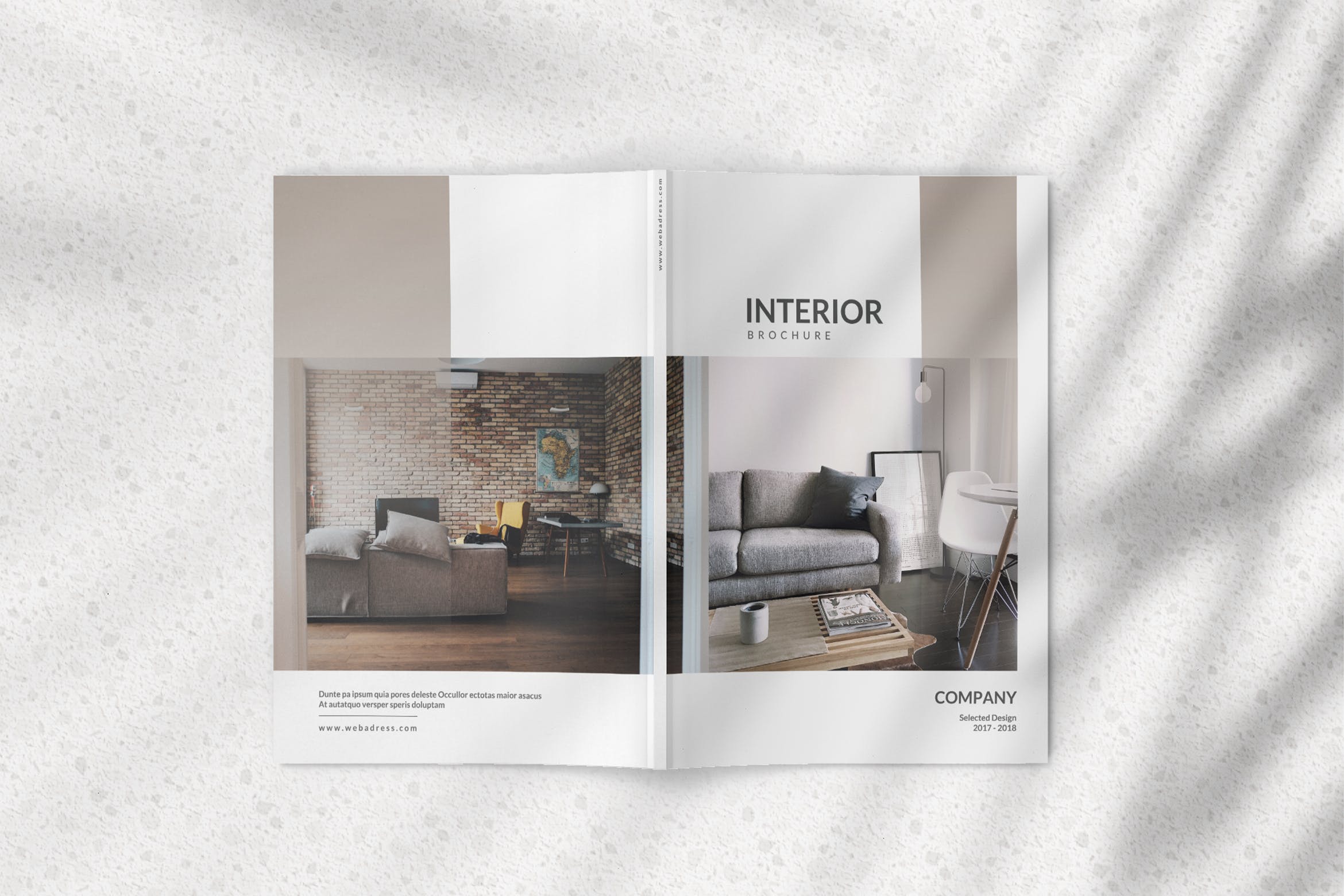 杂志封面封底设计效果图样机素材库精选 Magazine Mockup with Realistic Natural Shadow插图