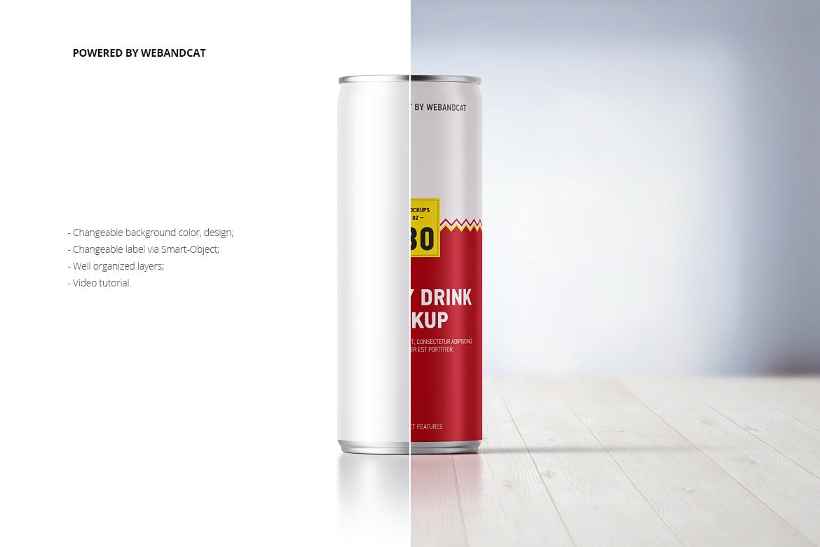 功能性能量饮料罐头外观设计样机 Energy Drink Can Mock-up插图(1)