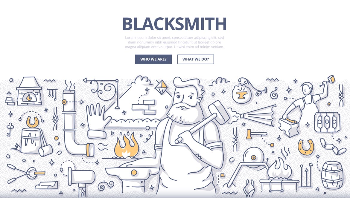 6个创意工作室涂鸦概念插画素材 6 Creative Workshop Doodle Illustration Concepts插图(3)