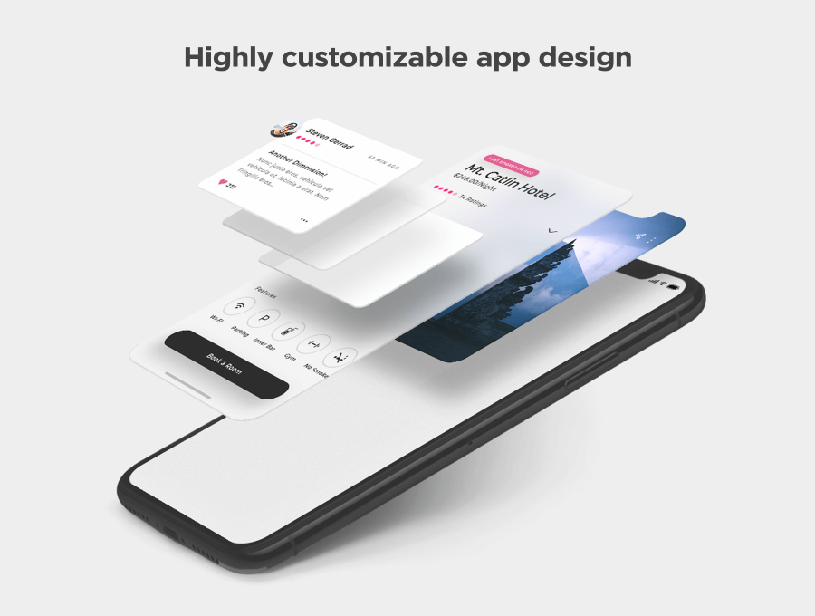 素材库下午茶：漂亮时尚的旅行名宿酒店预订APP UI KIT套装下载[PSD,Sketch,XD]插图(5)