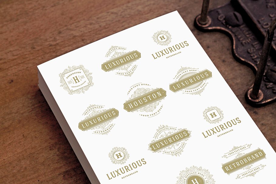 250款字母饰品组合装饰Logo模板 250 ornaments logos & monograms插图(5)