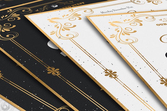 高级餐厅豪华金边框新年聚餐菜单PSD模板V1 New Year Menu Template V1插图(7)