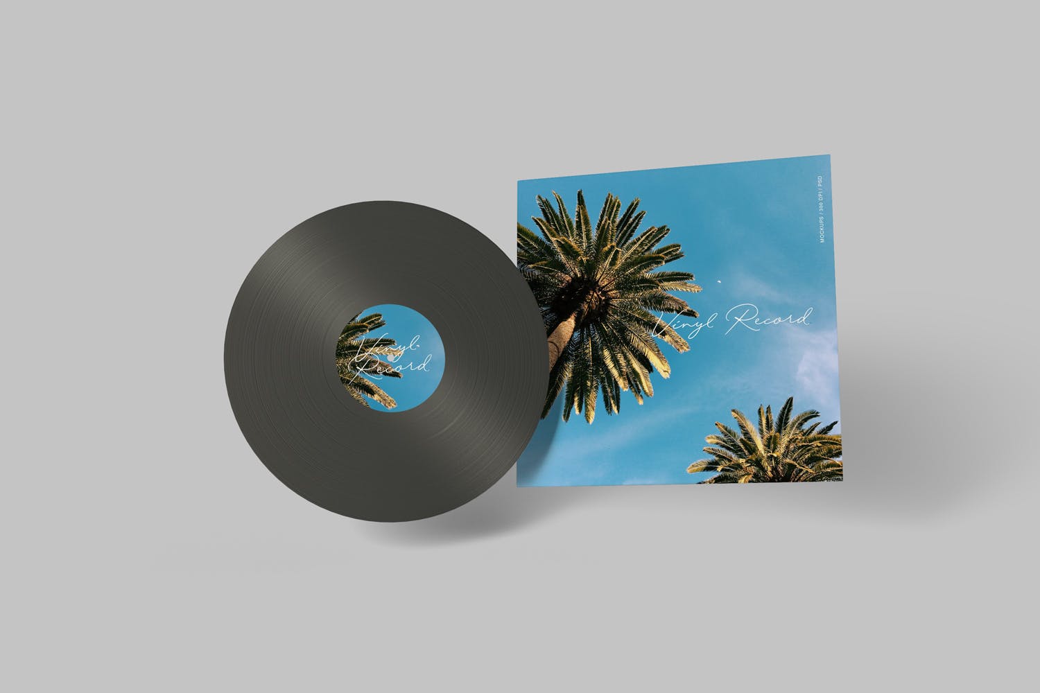 音乐CD唱片包装盒设计样机模板 Vinyl Record Mockups插图(6)