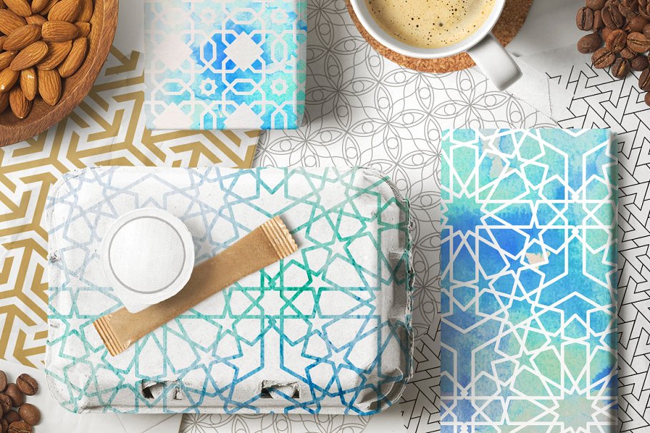 伊斯兰教艺术风格几何图案纹理合集 Geometric Patterns Islamic Ed.插图(7)