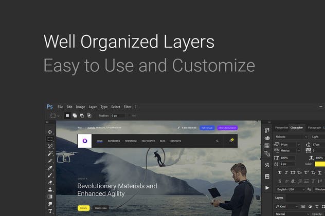 小型电子商务网上商城设计PSD模板 Bzzz – Gadgets eCommerce PSD Template插图(8)