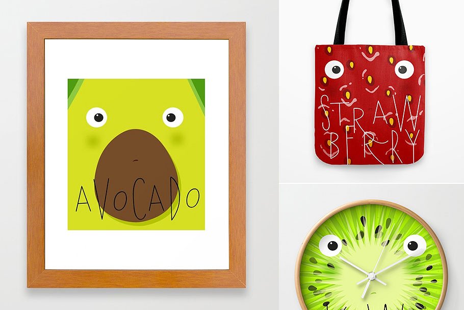 可爱卡通风水果蔬菜插画合集 Fruits & Vegetables Muzzles插图(3)