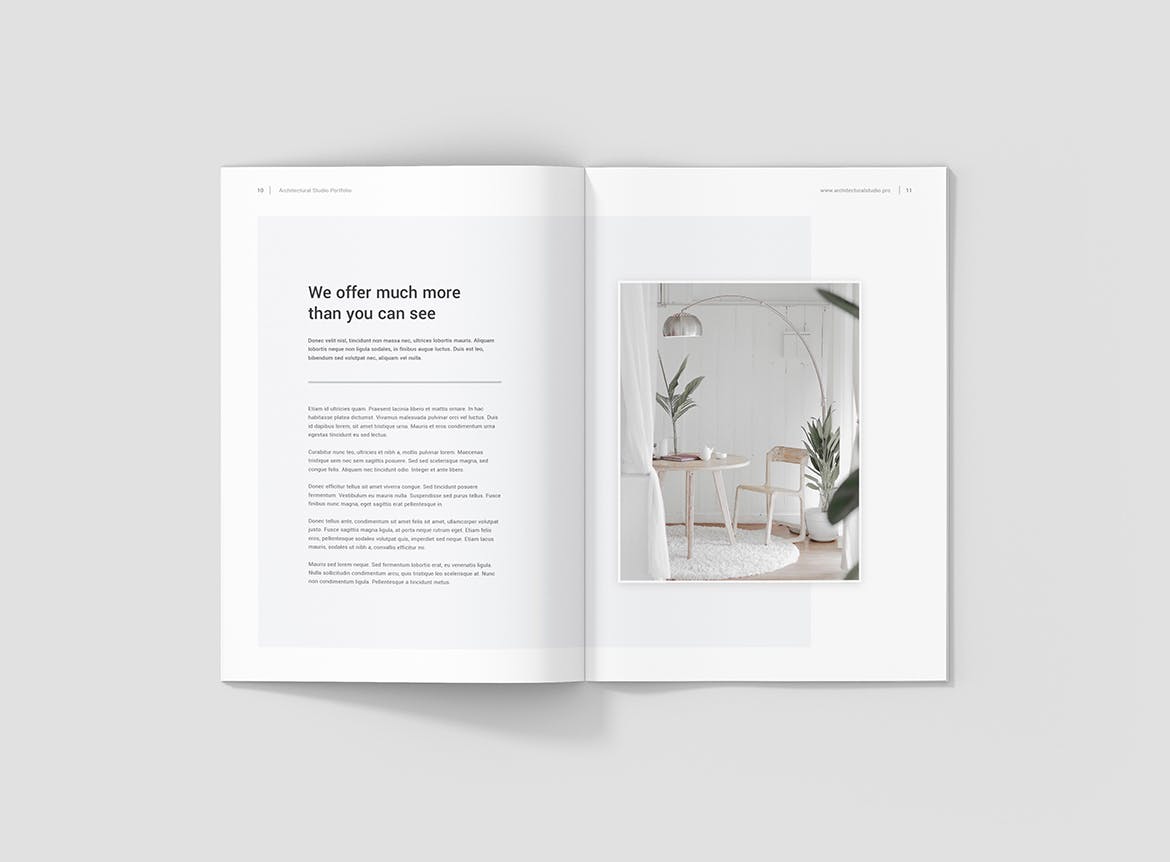 室内设计工作室作品展示画册设计模板 Architectural Studio Portfolio插图(6)