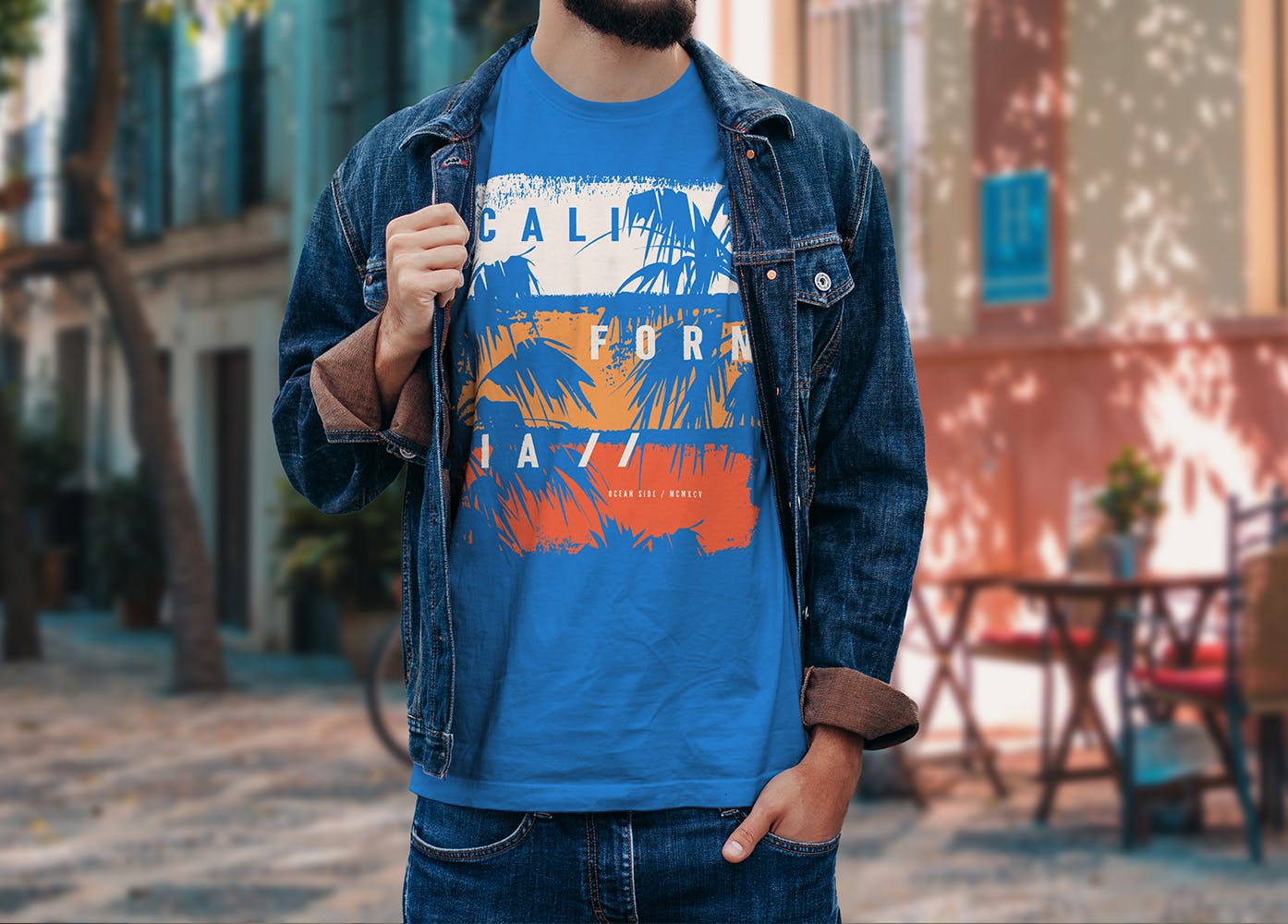 冬日T恤印花设计效果图样机素材库精选07 Winter T-Shirt Mockup 07插图(1)