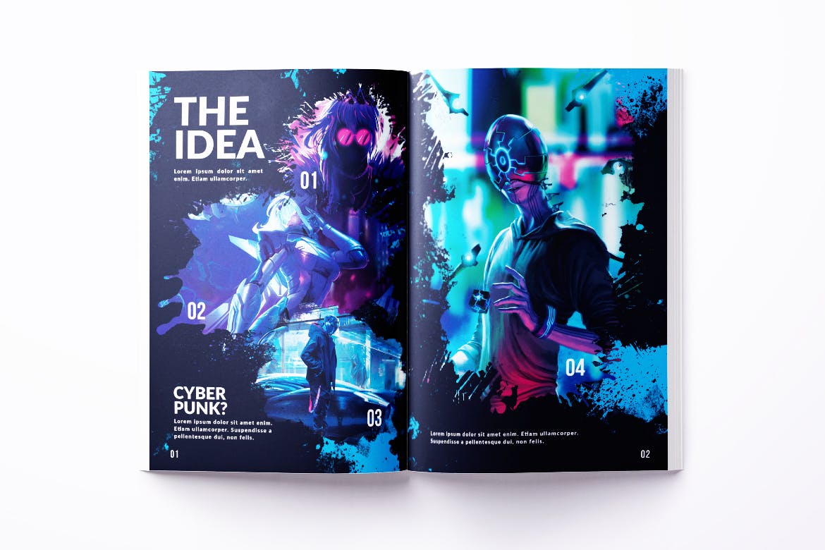 A4和美国信纸尺寸艺术家作品集画册设计模板 Bifold Artist Portfolio A4 & US Letter插图(1)