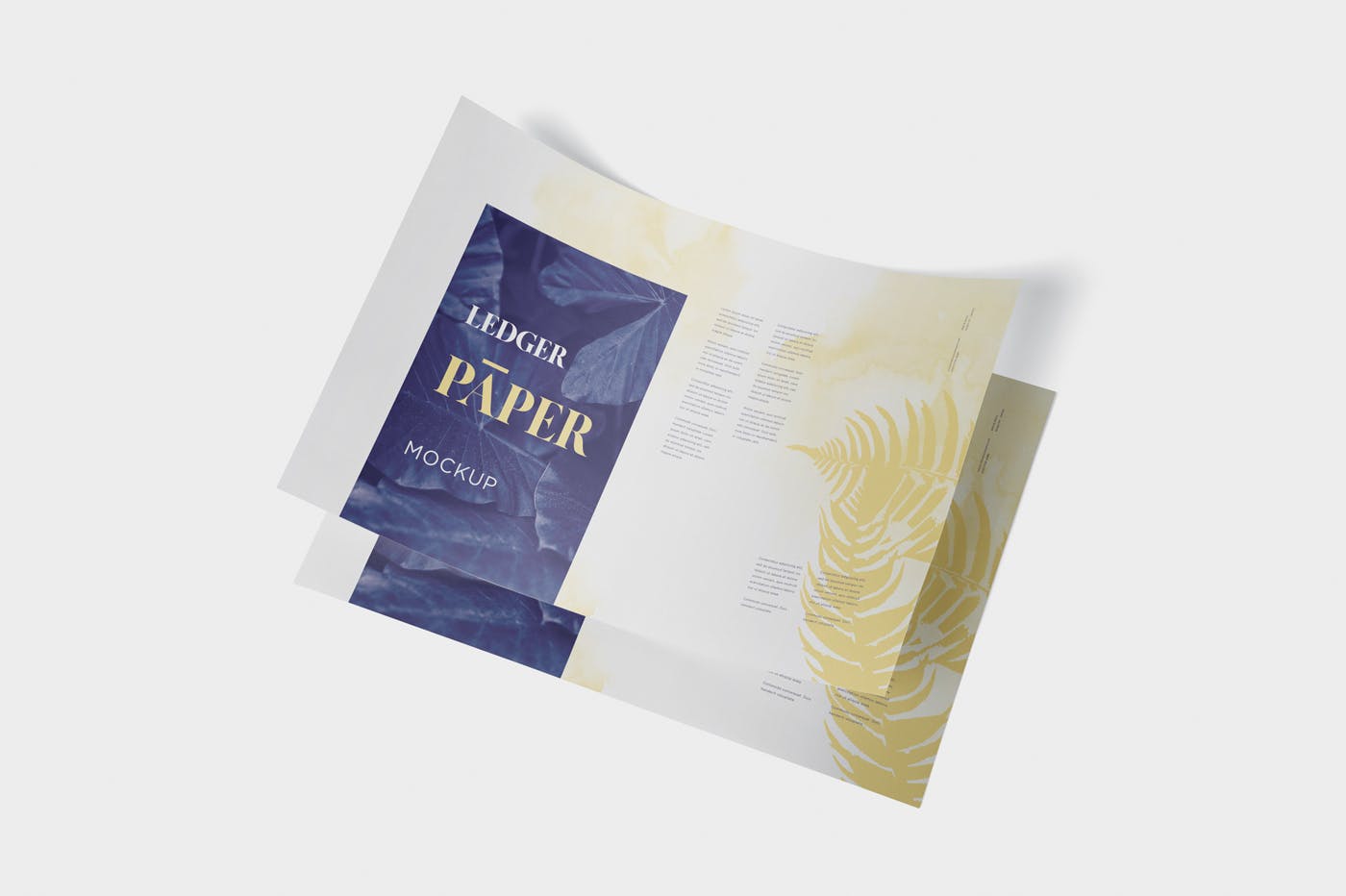 印刷品设计效果图样机素材库精选模板 Ledger Paper Mockup – 17×11 Inch Size插图(2)