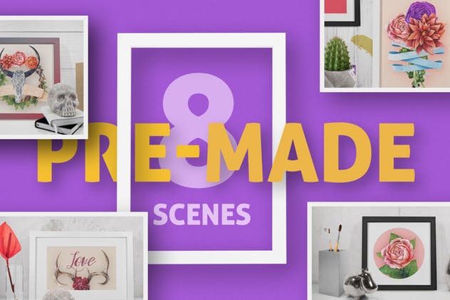 油画艺术品装裱画框样机模板 Framework Scene Creator插图(5)