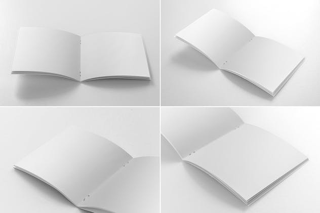 简约方形杂志宣传册样机 Square Brochure Mockups插图(2)