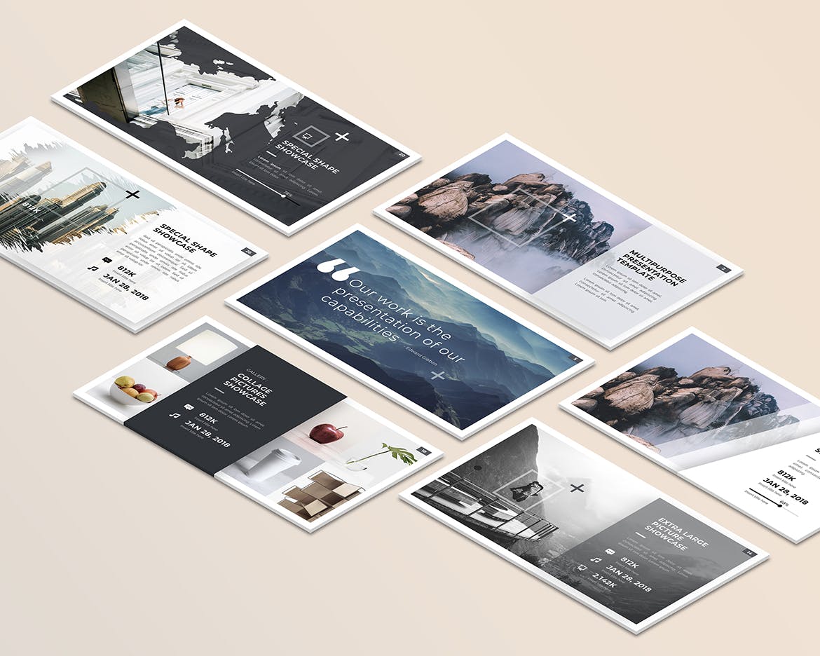 等距桌面屏幕截图预览样机v2 Isometric Desktop Screens Mockup V02插图(2)