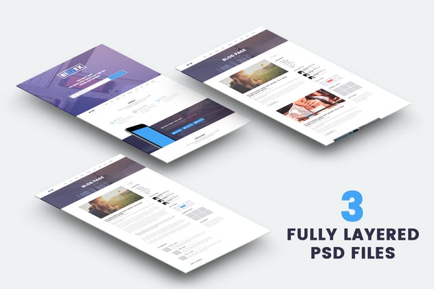 创意手机APP应用着陆页ui界面设计模板 BiZZEX – Professional App Landing Page插图(3)