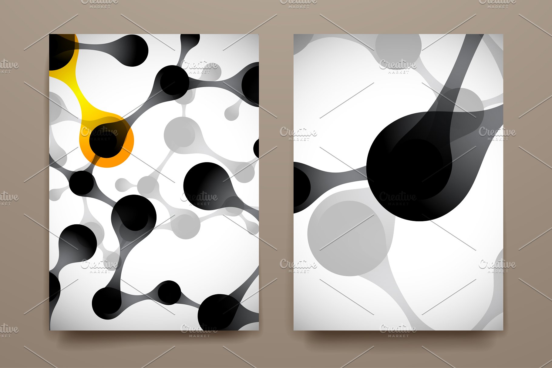 DNA图形风格小册子模板 Set of brochures in DNA style插图(3)