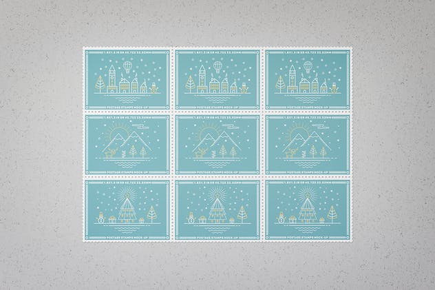 极简主义时尚邮票样机模板 Postage Stamps Mock-Ups插图(10)