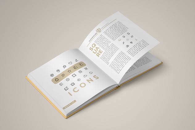 方形精装图书样机模板V2 Square Book Mock-Up 2插图(1)