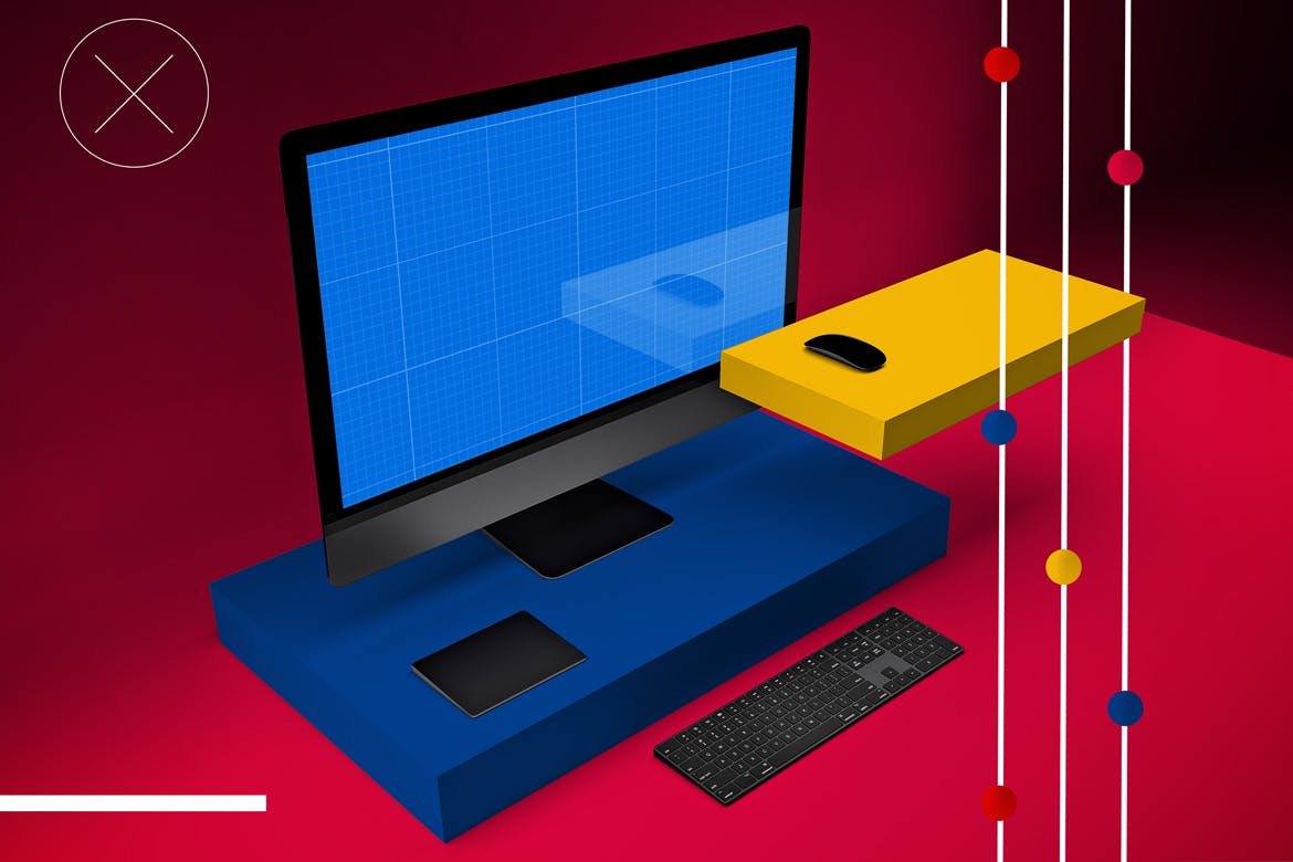 抽象场景iMac Pro一体机电脑屏幕预览素材库精选样机v2 Abstract iMac Pro V.2 Mockup插图(12)