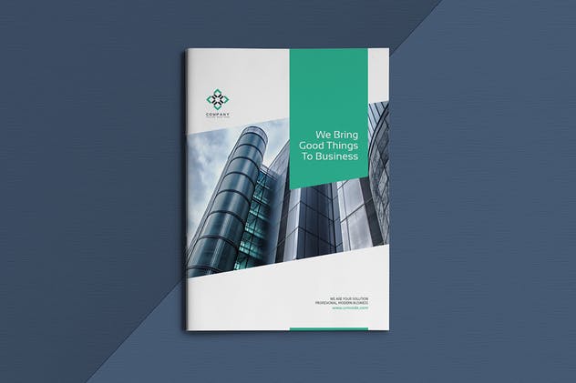 高端企业宣传画册设计INDD模板素材 Business Brochure Template插图(1)