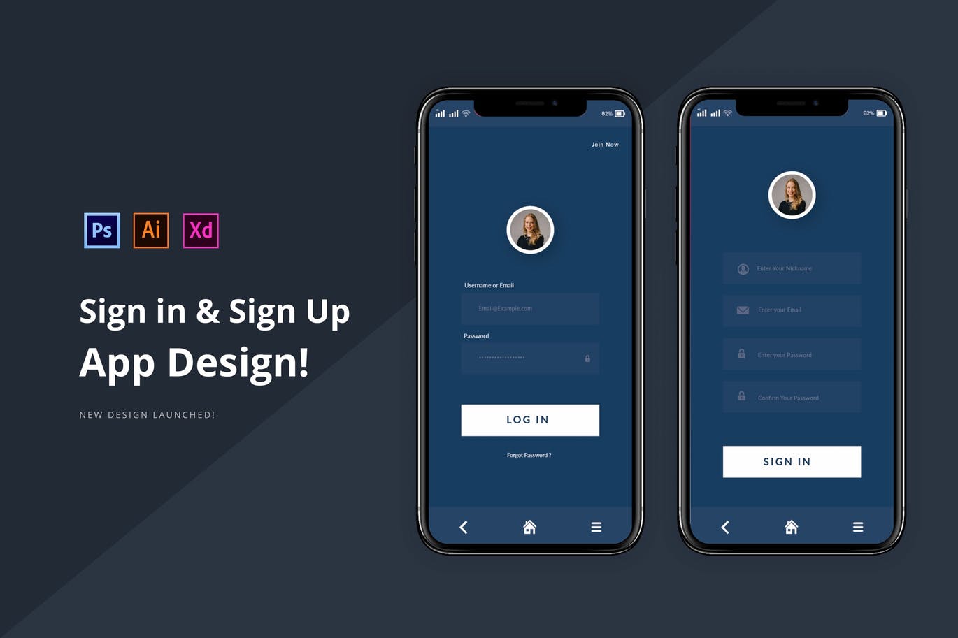 极简设计风格APP应用注册登录界面设计素材库精选模板 Clean Sign In & Login插图