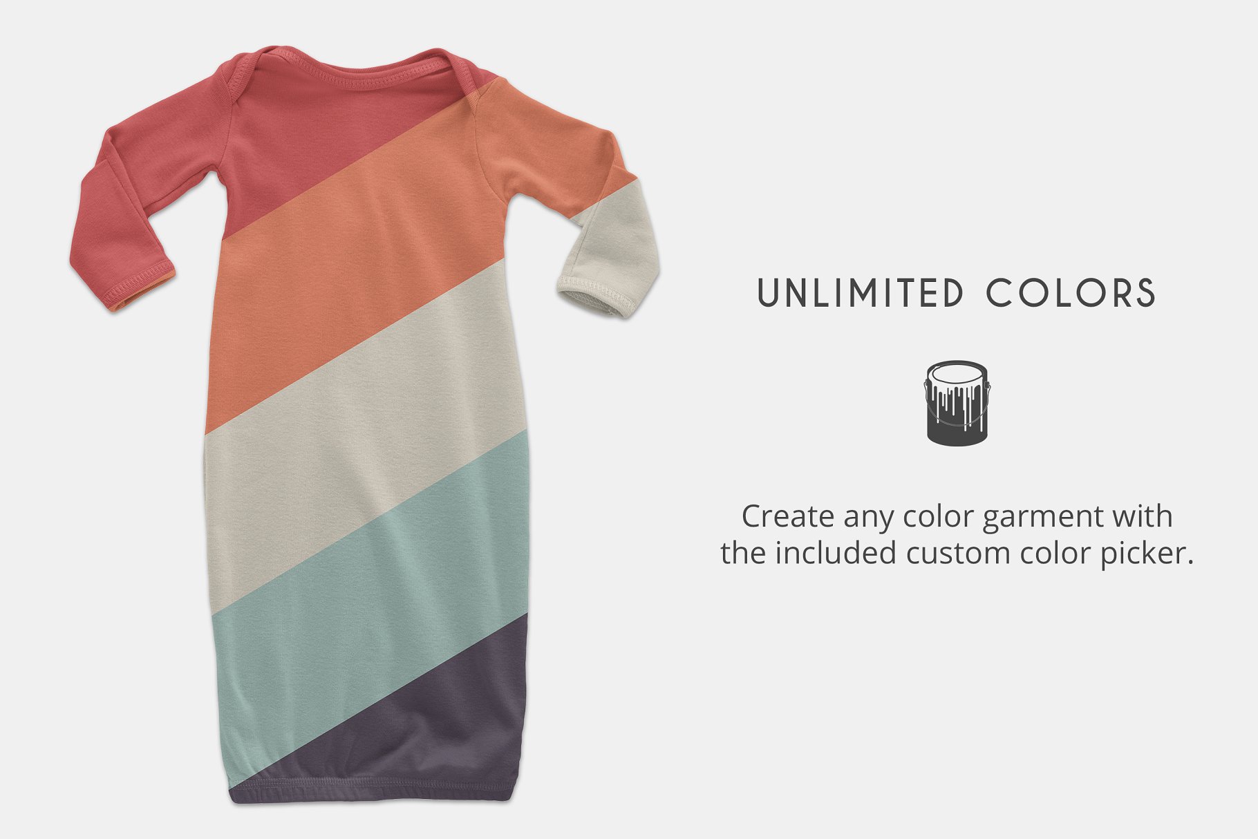 婴儿连体睡衣样机 Infant Layette Gown Mockups插图(4)