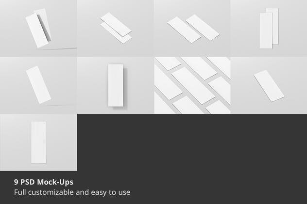 创意A6尺寸长方形传单样机模板 A6 Long Flyer Mock-Up插图(1)