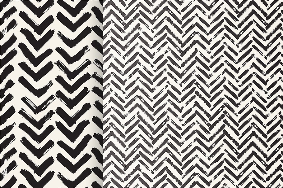 人字图形无缝纹理 Chevron. Seamless Patterns Set v.3插图(2)
