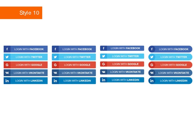 社交媒体登录按钮设计SKETCH素材 Social Login Buttons for Sketch插图(10)