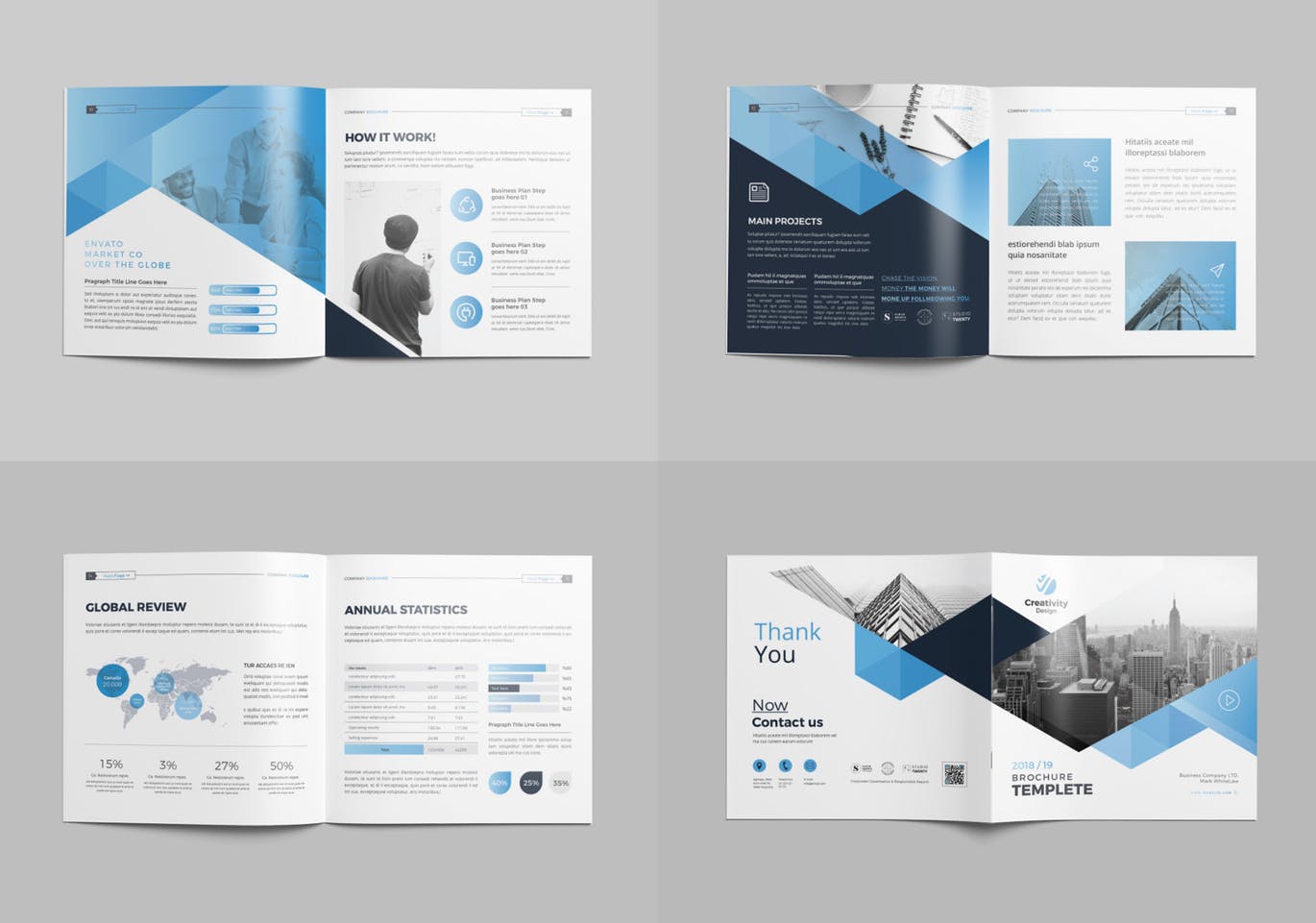 时尚简约高端多用途的正方形楼书杂志画册品牌手册设计模板插图(1)