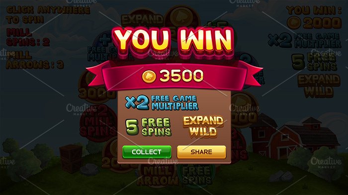 幸运的农场老虎机游戏UI套件插图(14)