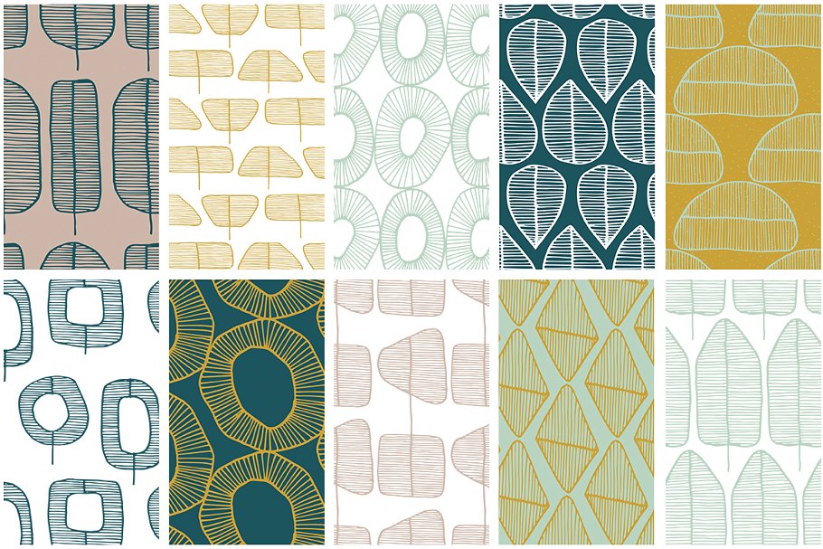 春天森林无缝图案纹理 Spring Forest Seamless Patterns插图(6)