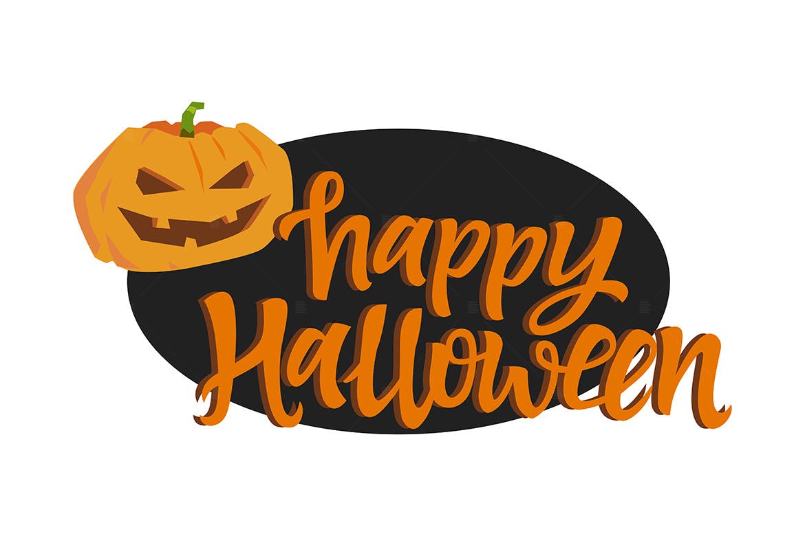 万圣节节日海报彩色矢量插画 Happy Halloween poster – colorful illustration插图(1)