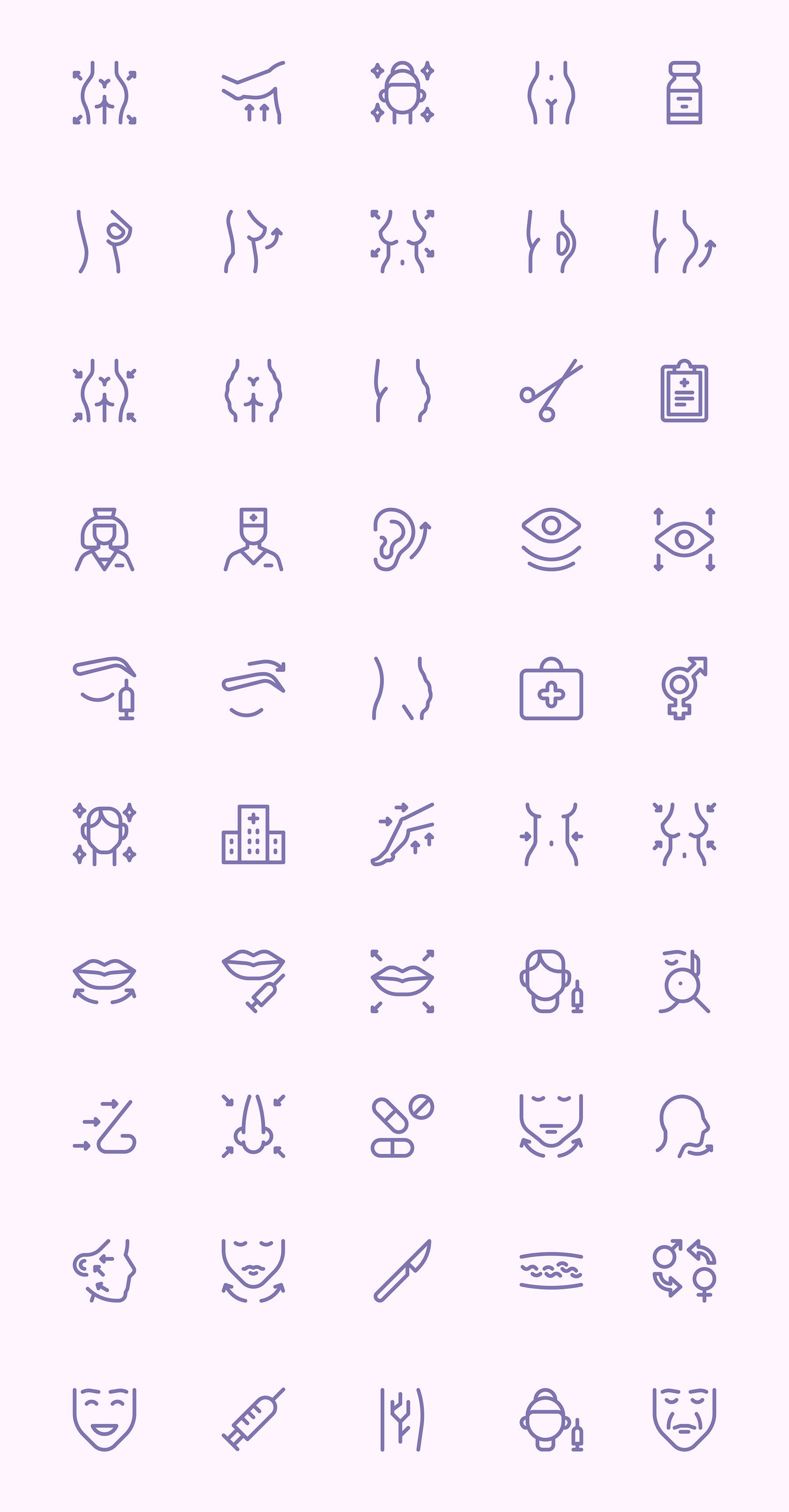 50 枚医疗美容整形元素图标