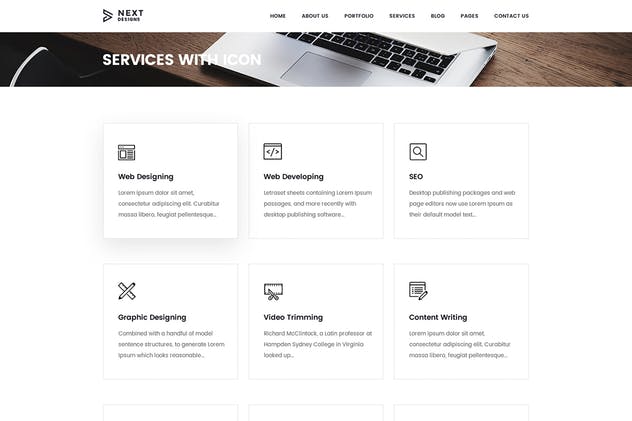 数字工作室&创意设计服务机构网站设计PSD模板 Digital Studio & Design Agency Portfolio Template插图(2)