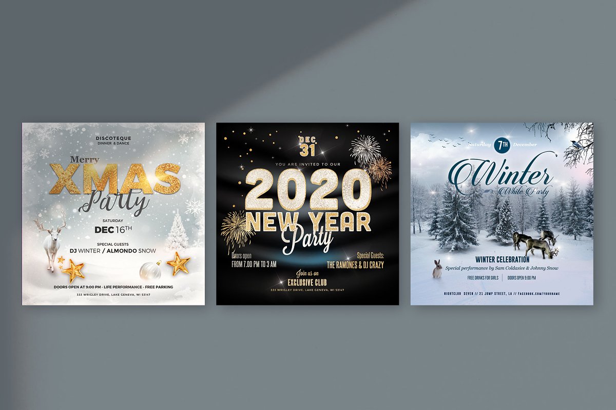 季节嘉年华派对传单套装插图(2)