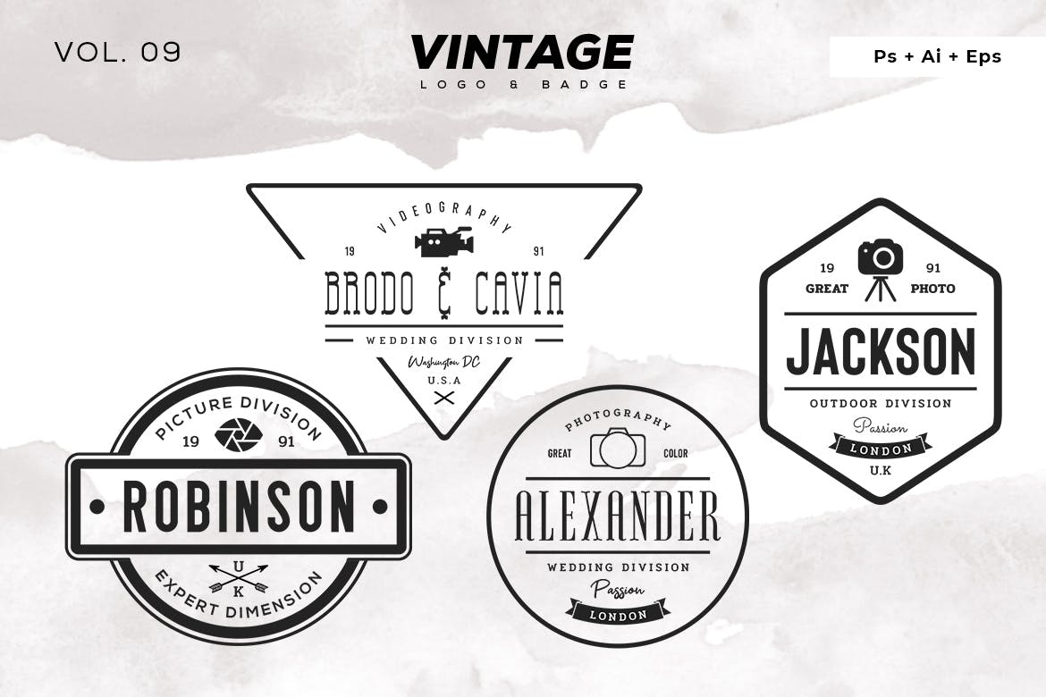 欧美复古设计风格品牌素材库精选LOGO商标模板v9 Vintage Logo & Badge Vol. 9插图