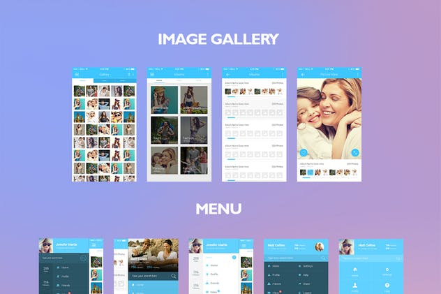 简约风社交媒体APP UI套件 Zippy UI Kit插图(4)