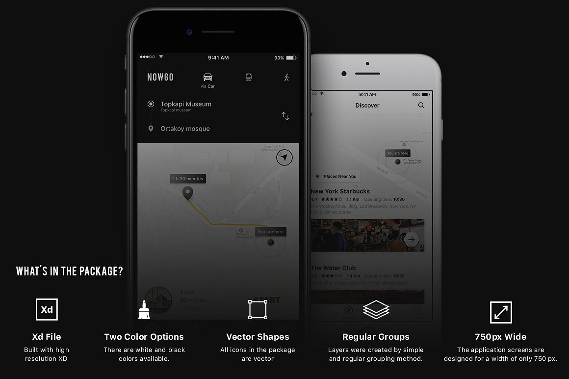 地图类出行应用 UI 套件 Nowgo UI Kit插图(1)