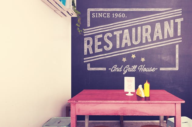 复古艺术黑板样机&粉笔话动作 Blackboard / Chalkboard Mock-ups with Chalk Action插图(5)