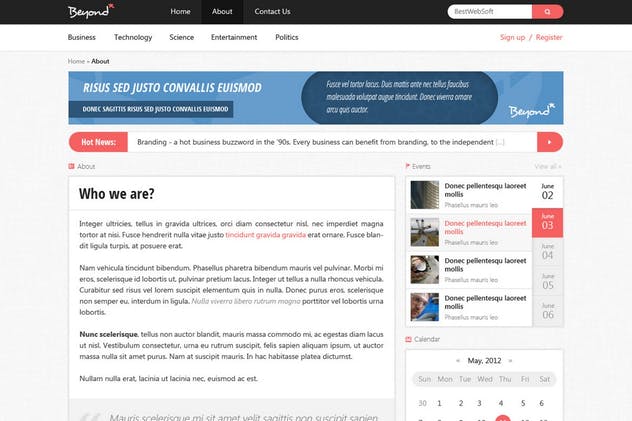 多用途在线杂志博客网站设计PSD模板 Beyond – Multi-purpose PSD Template插图(4)