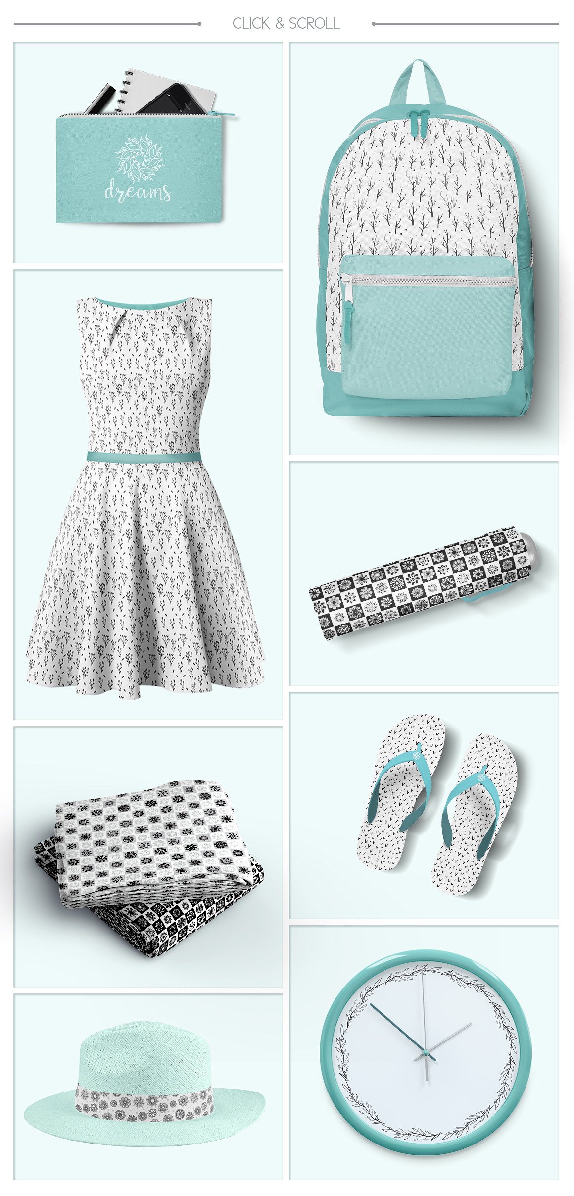 漂亮的手绘花卉植物剪贴画背景纹理素材插图(1)