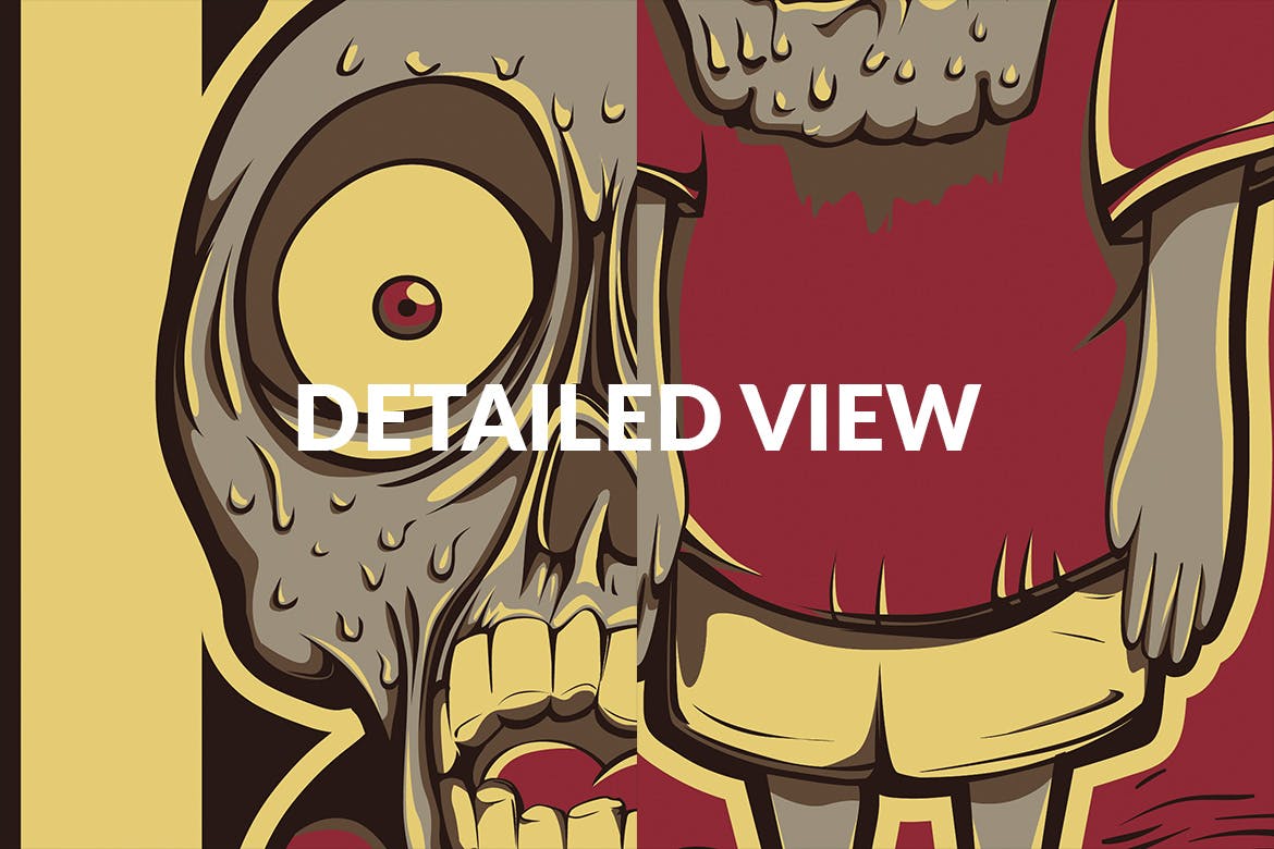 植物大战僵尸手绘插画T恤印花图案矢量插画 Little Zombie插图(3)