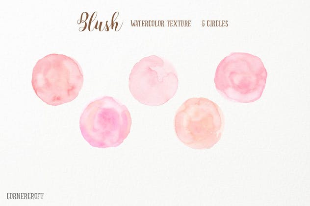 腮红桃色淡色水彩纹理背景素材 Watercolor Texture Blush插图(4)