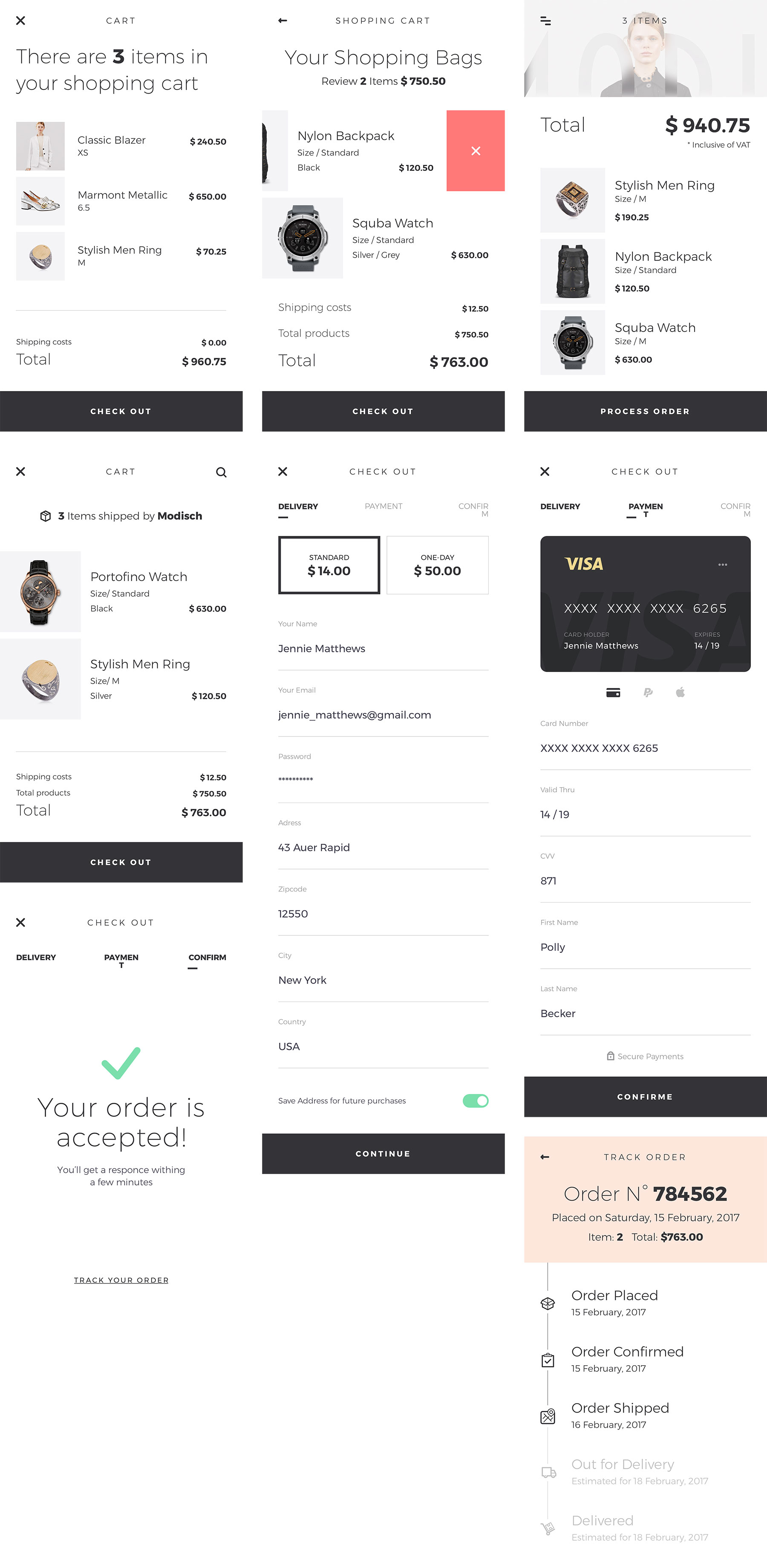 Modisch 支付方式界面