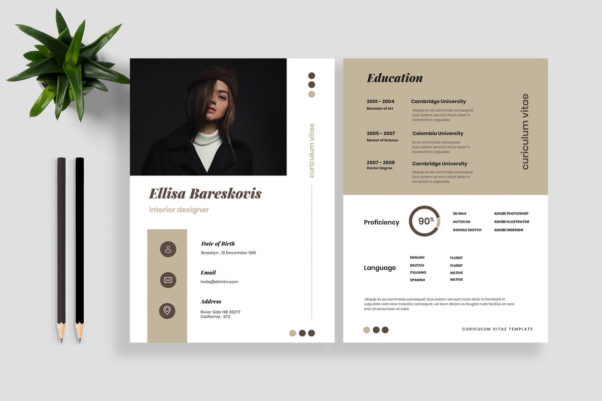 极简排版设计个人简历模板 Resume CV Template 17插图