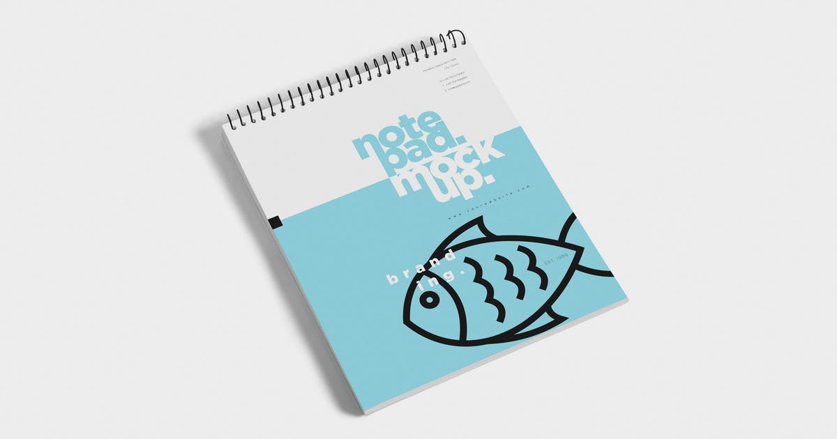 活页记事本封面图案设计效果图样机 Ringed Notepad Mockups插图