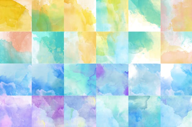 48组四季色彩水彩肌理纹理背景 48 Watercolor Backgrounds插图(2)