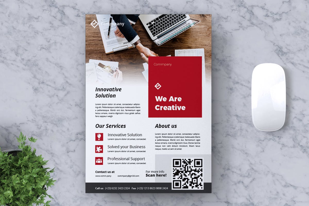 企业介绍/公司业务宣传传单模板V14 Corporate Business Flyer Vol. 14插图