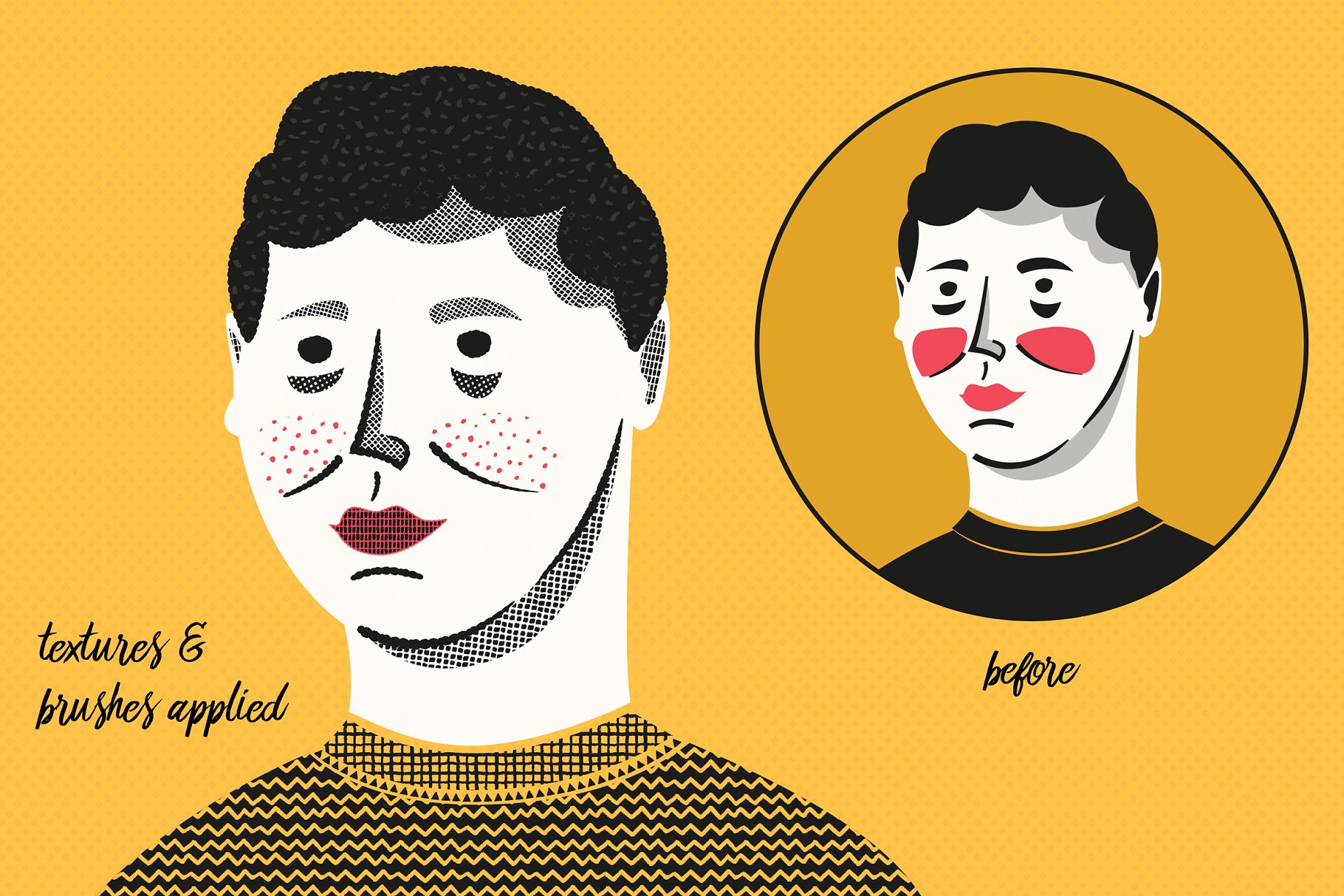 矢量画笔笔刷+无缝可定制纹理 for AI Patts Brush Collection插图(4)