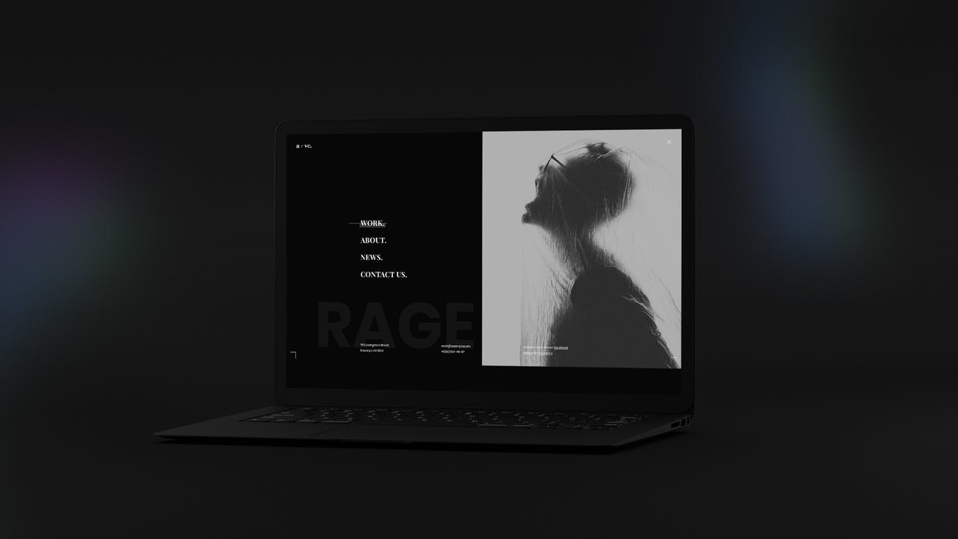黑色超级笔记本屏幕预览样机模板 Black Laptop Mockup插图(15)